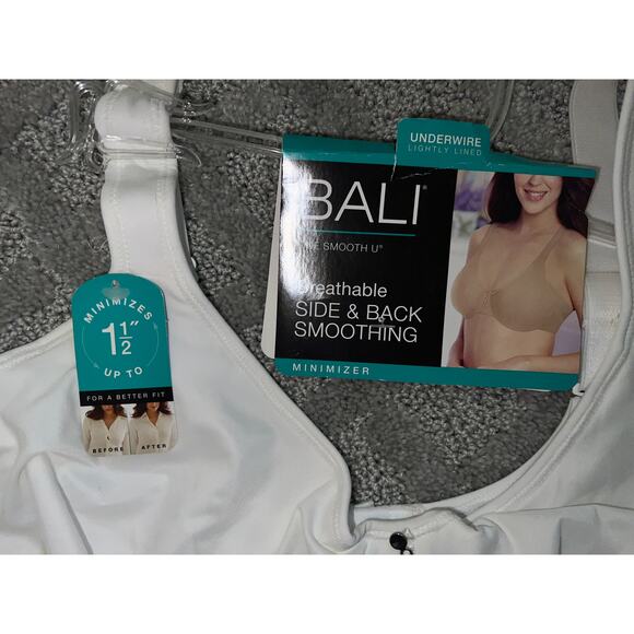 42DDD Bali Bra Minimizer Back Side Smoothing Underwire White Lightly Lined NEW - Picture 5 of 8